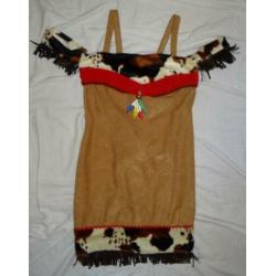 Leuke bruin/wit/zwarte INDIANEN/NATIVE AMERICAN jurk (2x)