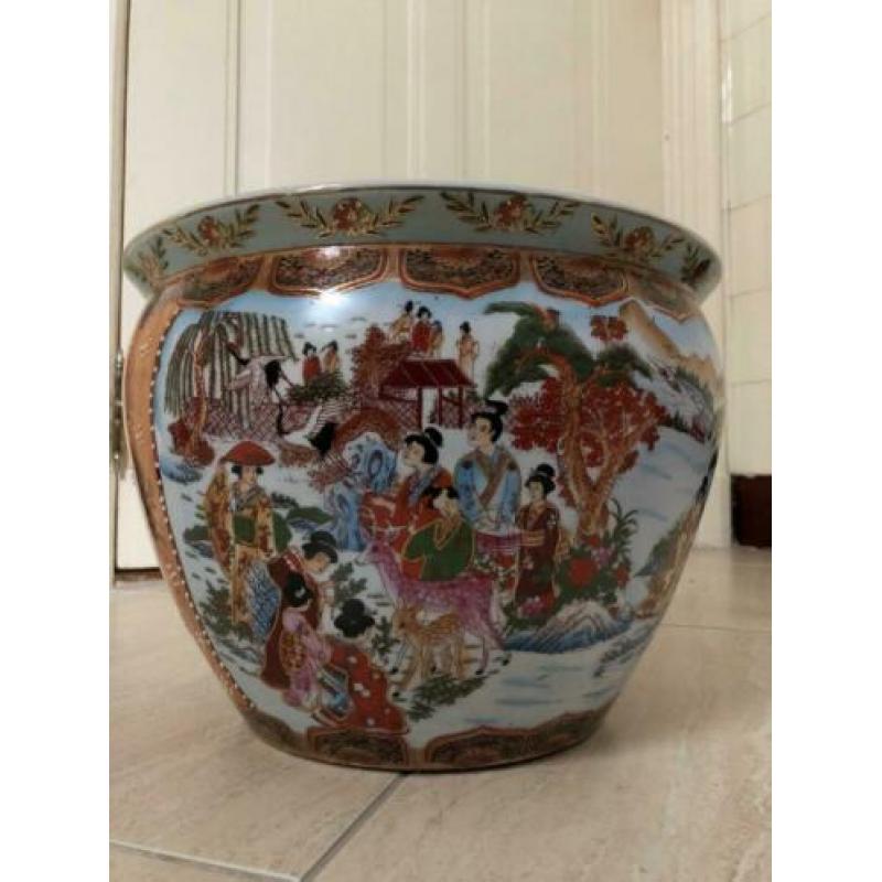 Chinese bloempot super mooi puntgaaf 32 rond 23 hoog