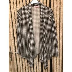 Ka61 BOH-LOVE zwart/wit geruit petit pain vest maat M/L oks