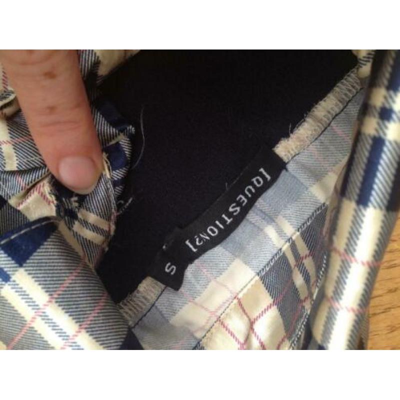 Question NIEUWE top donkerblauw met satijnen bloes S