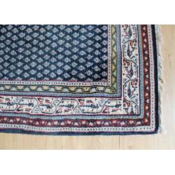 Handgeknoopt blauw Perzisch tapijt. Oosters vintage kleed