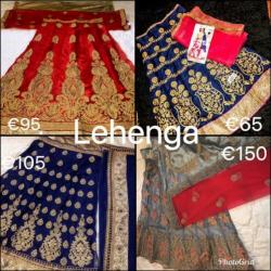 Goud- donker blauwe lehenga/ gharara.