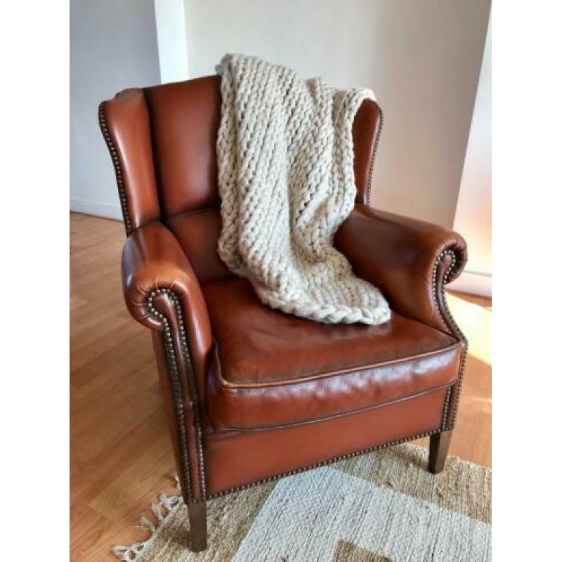 Lederen Muylaert oorfauteuil
