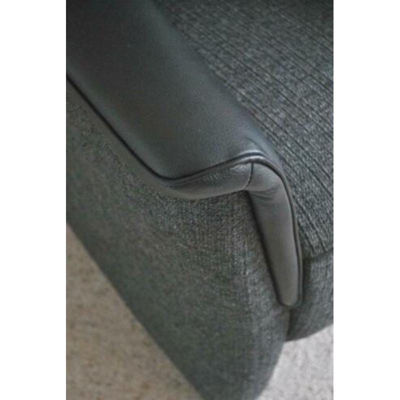 Fauteuil, zwart, stof, leer, als nieuw