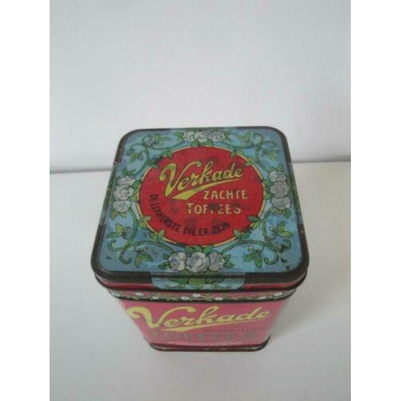 Oud brocant blik - "verkade toffees"