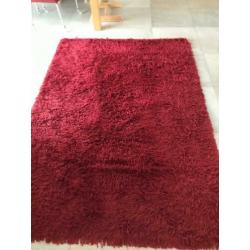 Vloerkleed hoogpolig rood