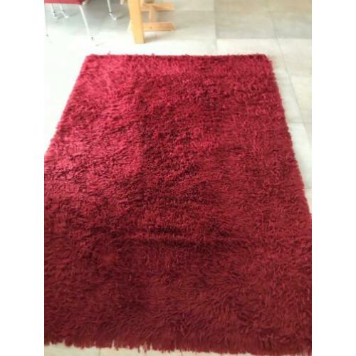 Vloerkleed hoogpolig rood