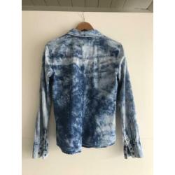 ICHI spijkerblouse M - blauw gevlekt - blouse