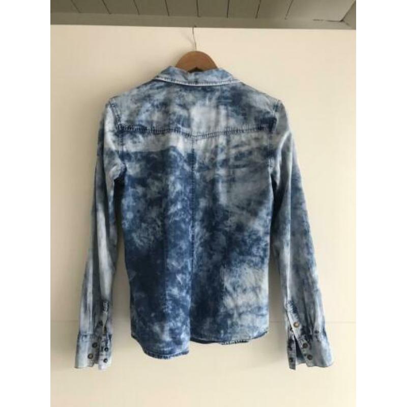 ICHI spijkerblouse M - blauw gevlekt - blouse