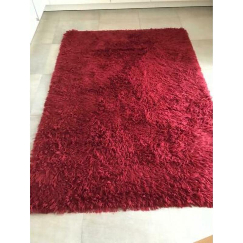 Vloerkleed hoogpolig rood
