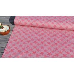 211) 150 x 50 cm Katoen Jersey Ster Oud Roze