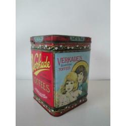 Oud brocant blik - "verkade toffees"