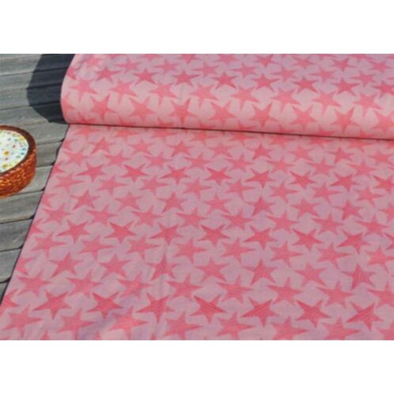 211) 150 x 50 cm Katoen Jersey Ster Oud Roze