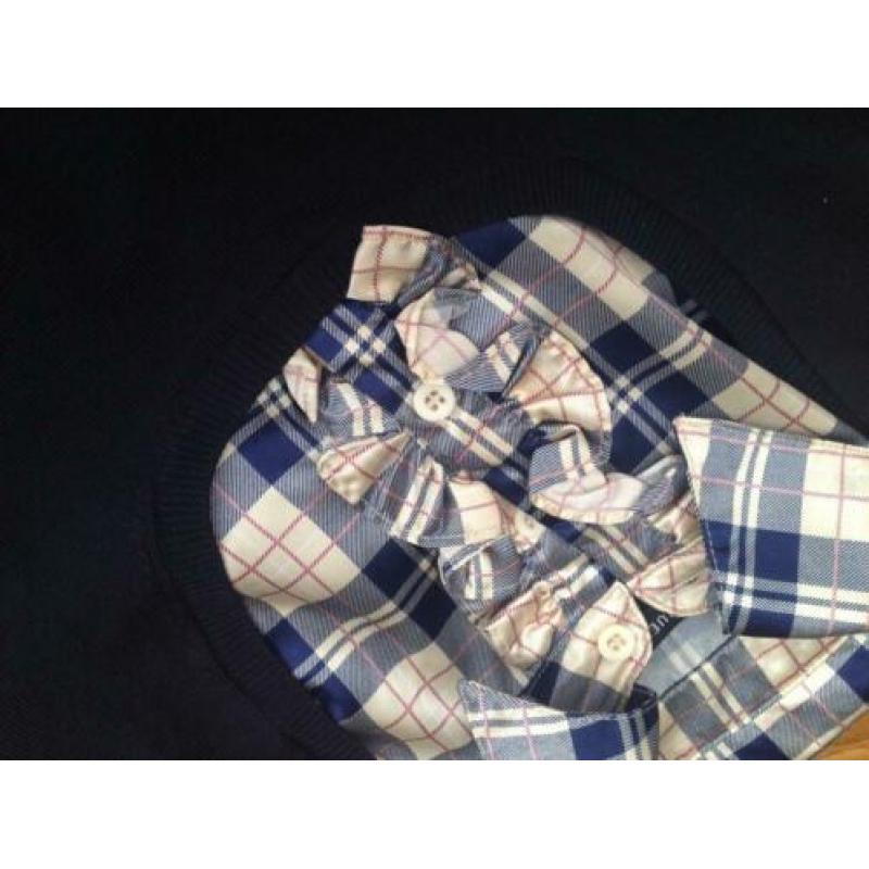 Question NIEUWE top donkerblauw met satijnen bloes S