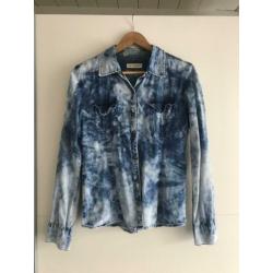 ICHI spijkerblouse M - blauw gevlekt - blouse