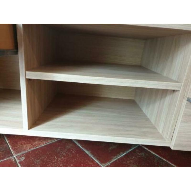TV Meubel, strak design, grijs eiken, 187x54x51,5 (bxhxd)