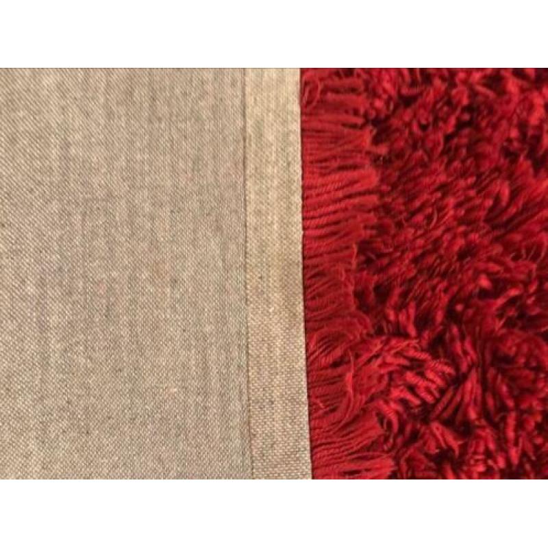 Vloerkleed hoogpolig rood