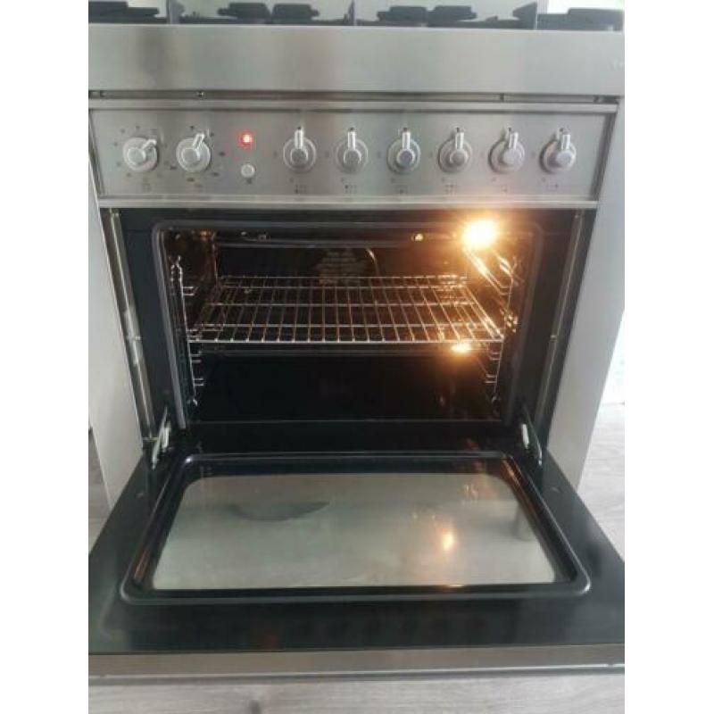 Te koop gasfornuis RvS solitaire 6_pits 90CM oven