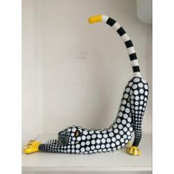 XL beeld Panter luipaard jaguar kat hout zwart&wit