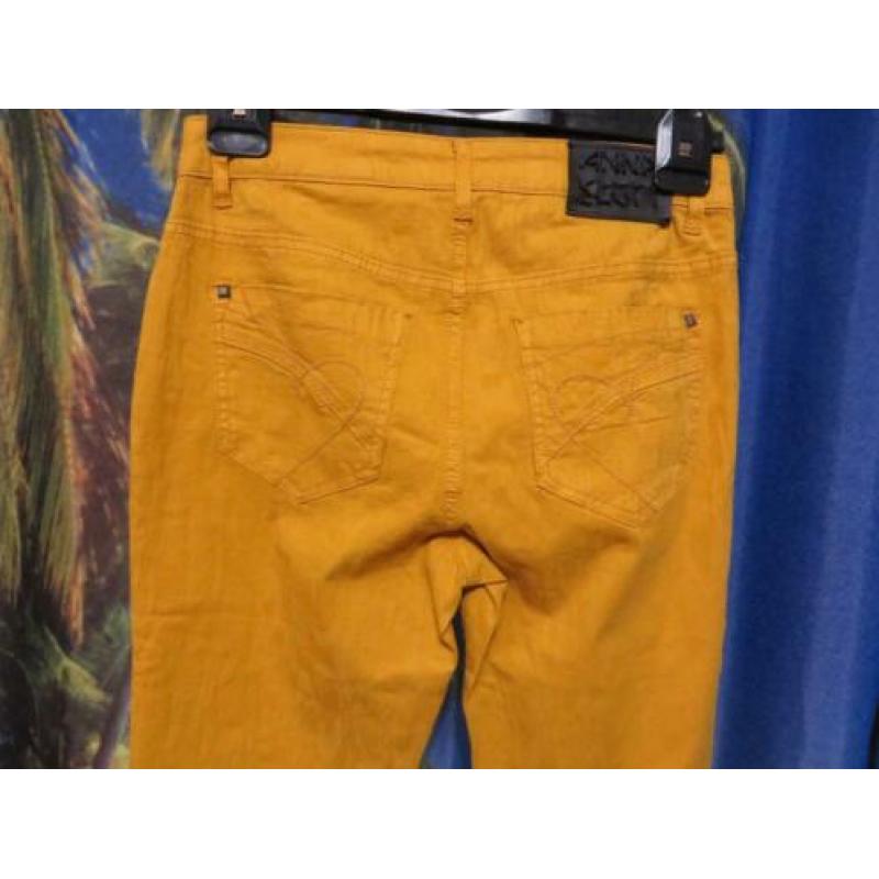 warm geel broek ingeweven patroon mt 38 Anna Scott
