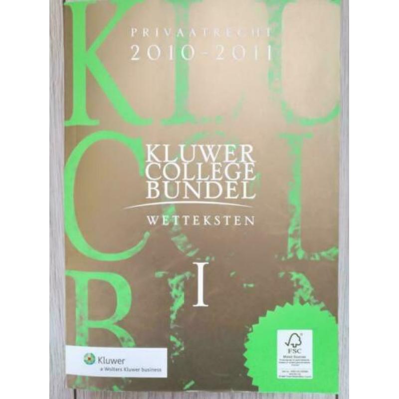 Kluwer collegebundel wetteksten I en II 2010-2011