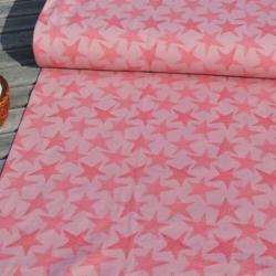 211) 150 x 50 cm Katoen Jersey Ster Oud Roze