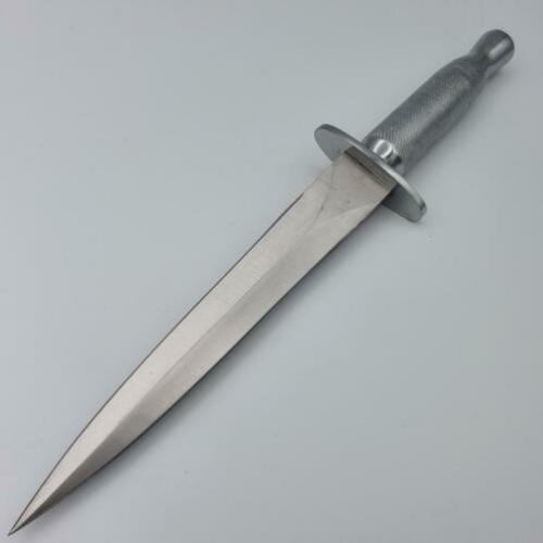 Commado Knife Britisch Lederen Schede Verchroomd Handvat mes