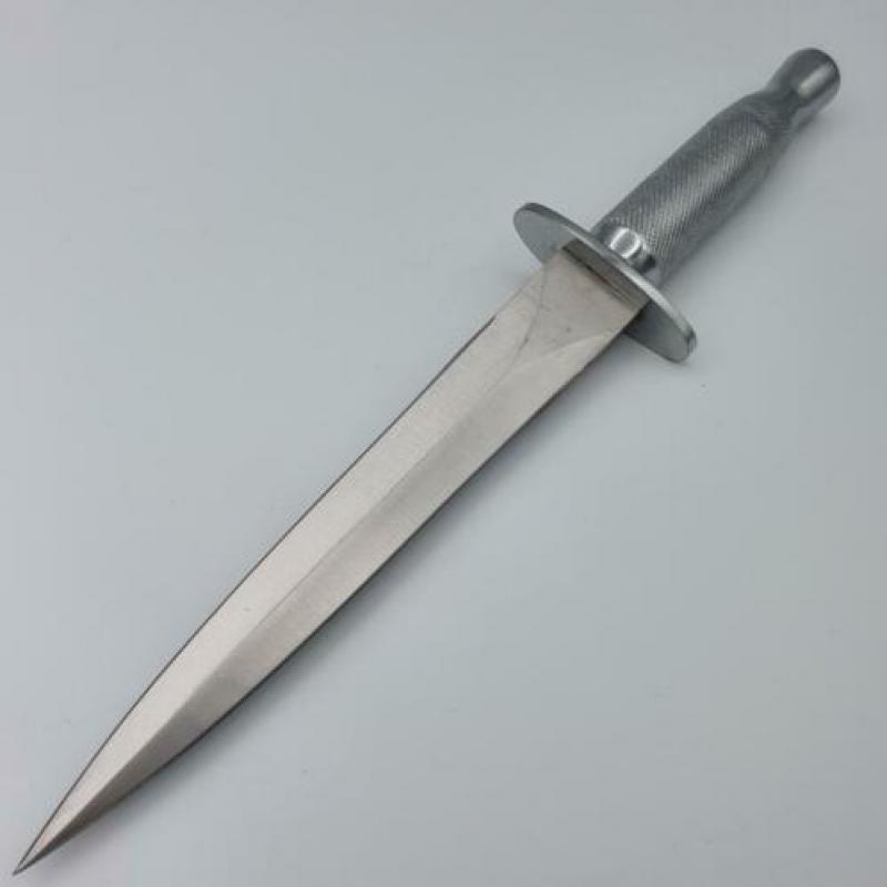 Commado Knife Britisch Lederen Schede Verchroomd Handvat mes