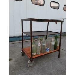 industriele vintage trolley keukentrolley sidetable
