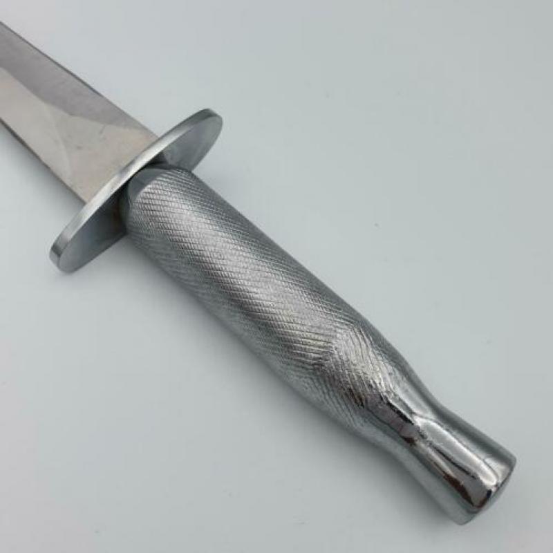 Commado Knife Britisch Lederen Schede Verchroomd Handvat mes