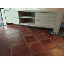 TV Meubel, strak design, grijs eiken, 187x54x51,5 (bxhxd)