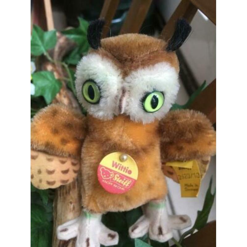 Wittie uil uiltje Steiff 10cm antiek oud *top* mohair