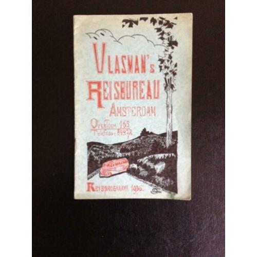 Vlasman’s Reisbureau Amsterdam - Reisprogramma 1936