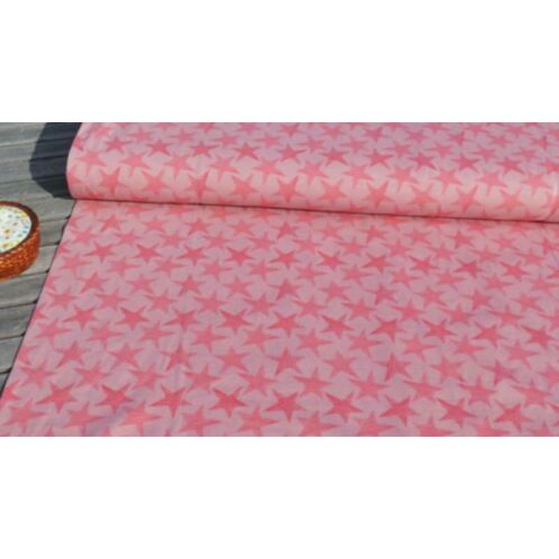 211) 150 x 50 cm Katoen Jersey Ster Oud Roze