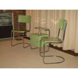 Gispen, originele achterpootloze stoelen uit 1933