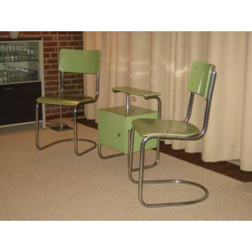 Gispen, originele achterpootloze stoelen uit 1933