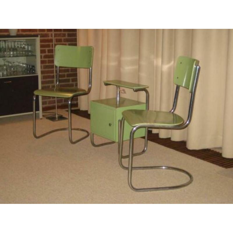 Gispen, originele achterpootloze stoelen uit 1933