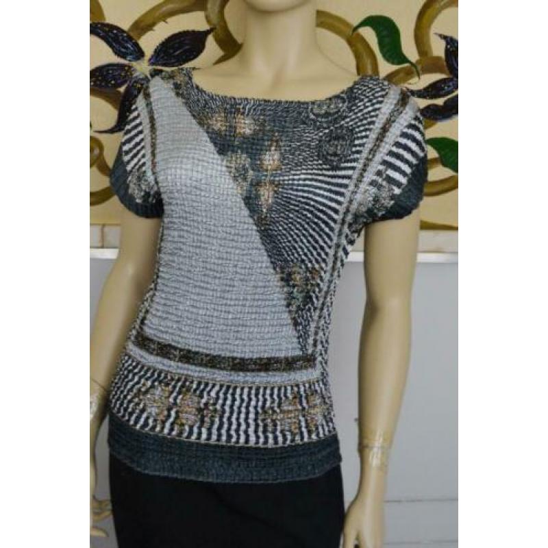 Moooe aparte stof groenvrijs 90s vintage top S