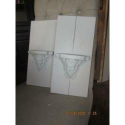 2 brocante Engel Wandornamenten