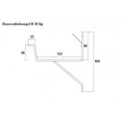Renovatiebeugels voor een zinken dakgoot B30 (Bakgoot)