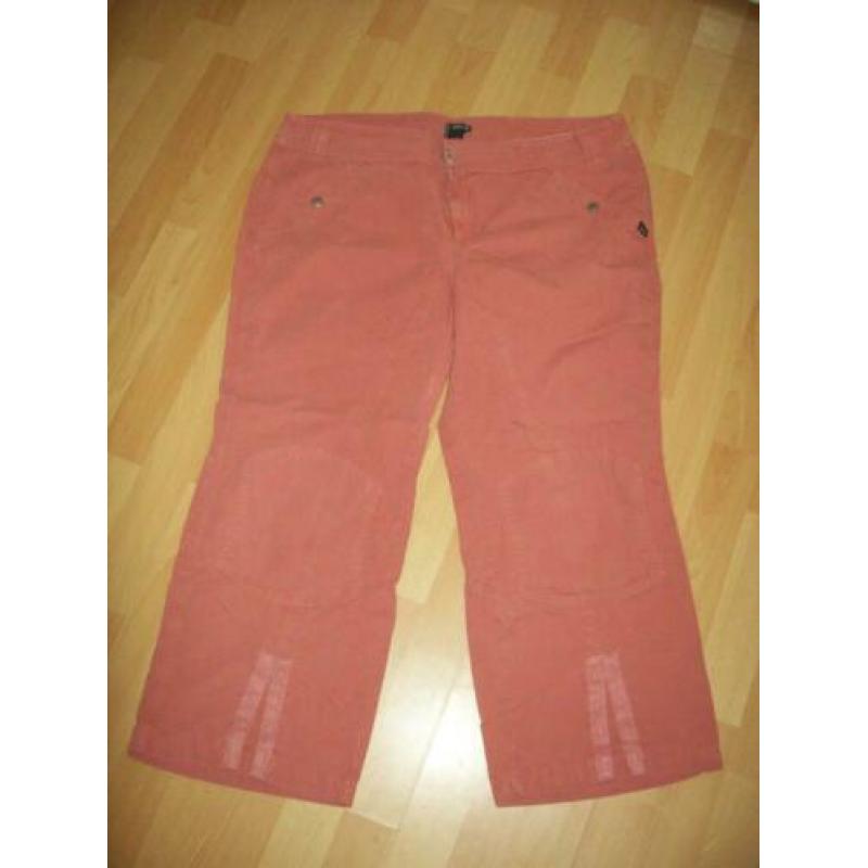 Trendy aparte roze culotte capri broek van Didi maat 46