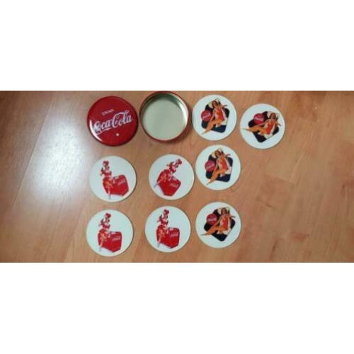 ** Retro Coca-Cola onderzetters in blikje - 8x - IZGST **