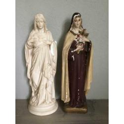 Antiek beeldje Heilige Theresia 30 cm Maria Antonius