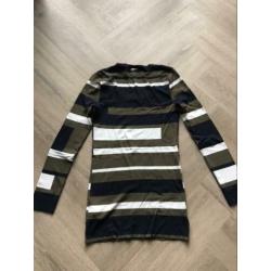 Maria Taylor top groen/wit/donkerblauw maat M