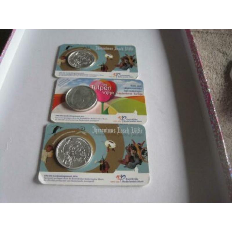 3 coincards 5 euro munt