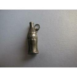 Vintage jaren 60/70 bedel - Coca Cola flesje / verzilverd