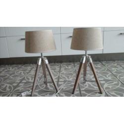 2 landelijke tafellampen riviera beige ? 50 cm