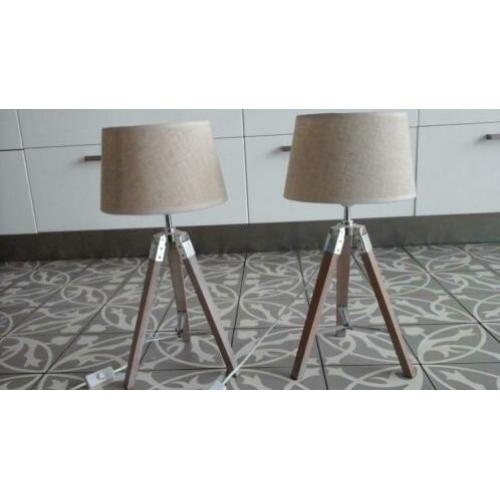 2 landelijke tafellampen riviera beige ? 50 cm