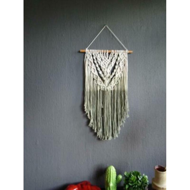 Macrame hanger dipdye olijfgroen