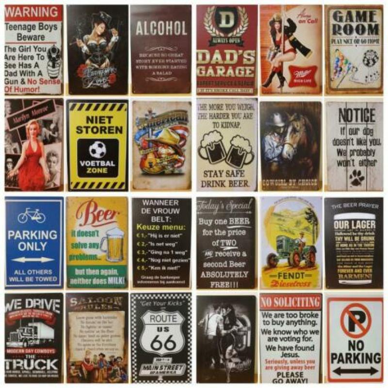 Bar Rules always right reclamebord van metaal cafe mancave